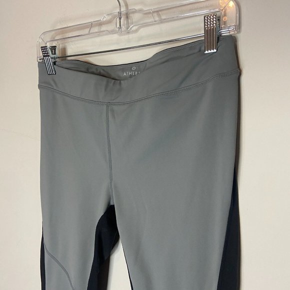 Athleta Homestretch Run Tights Womens M Gray Black Colorblock Athletic Stretch - Picture 2 of 12